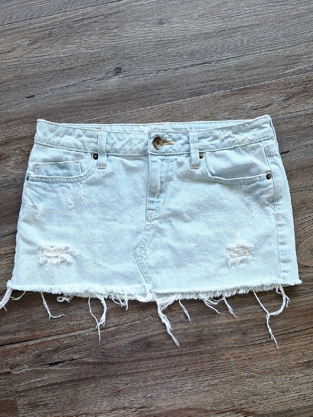 Y2k Bullhead Denim Distressed Skirt Size 5